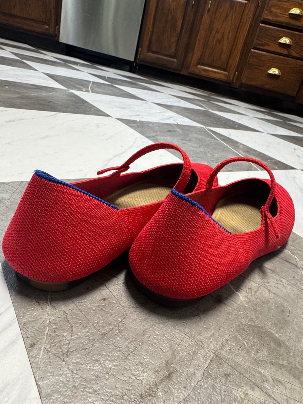 Rothy's Red Mary Jane Flats with Strap - Picture 4 of 5